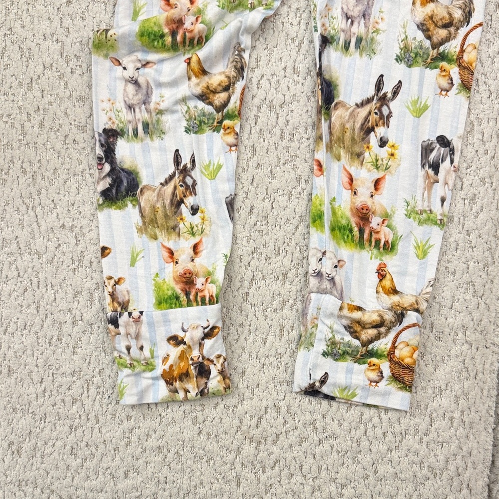 Bamboo Farm Animal Print Kids Pajama Set - Picture 3 of 4